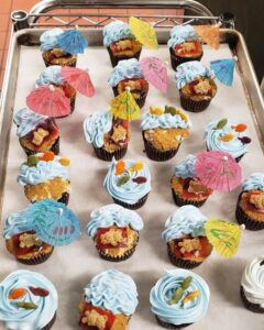Beach Day Cupcakes, custom made by our Pastry Chef, Susie!